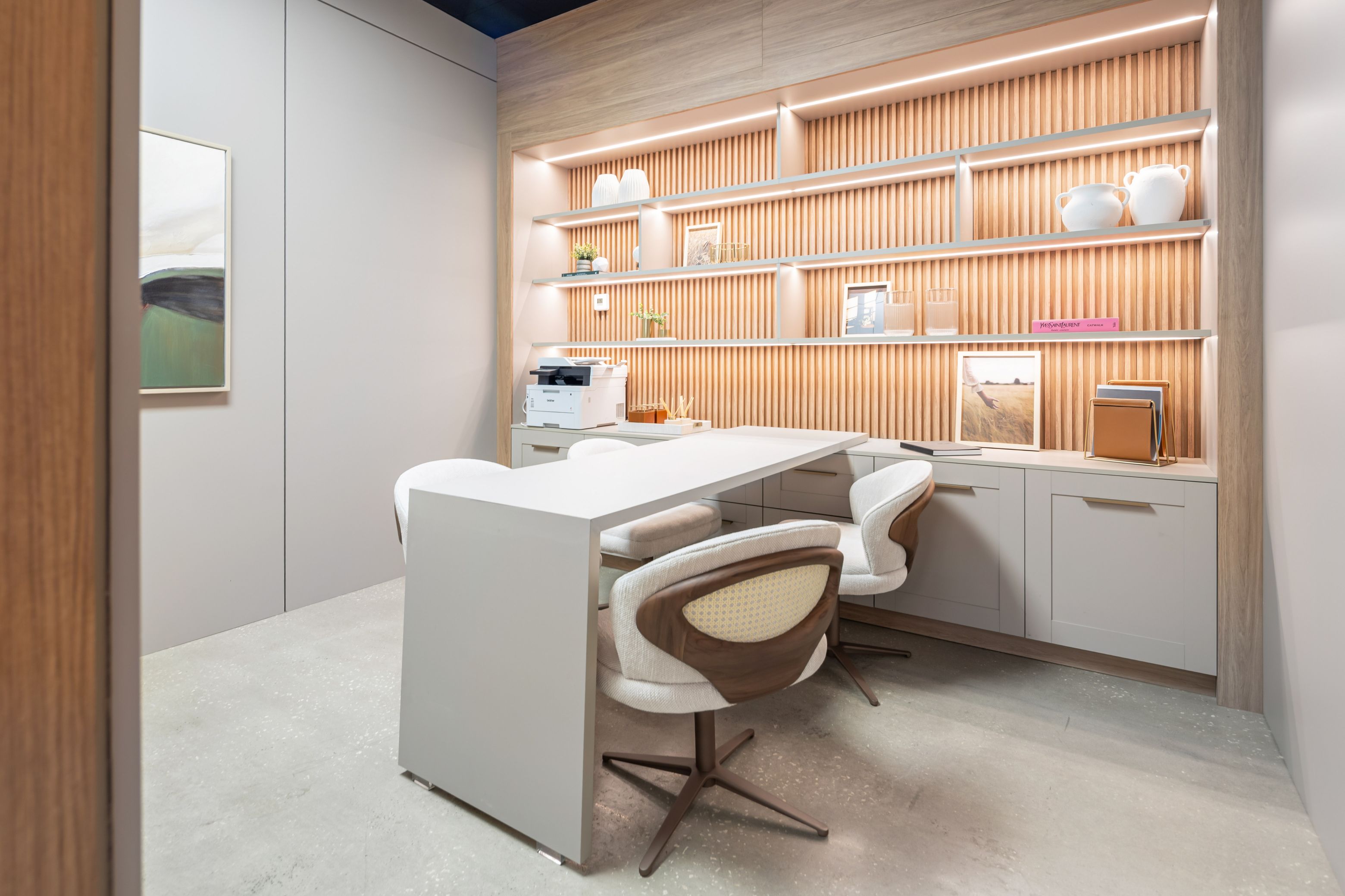 Office detail with millwork and architectural niche