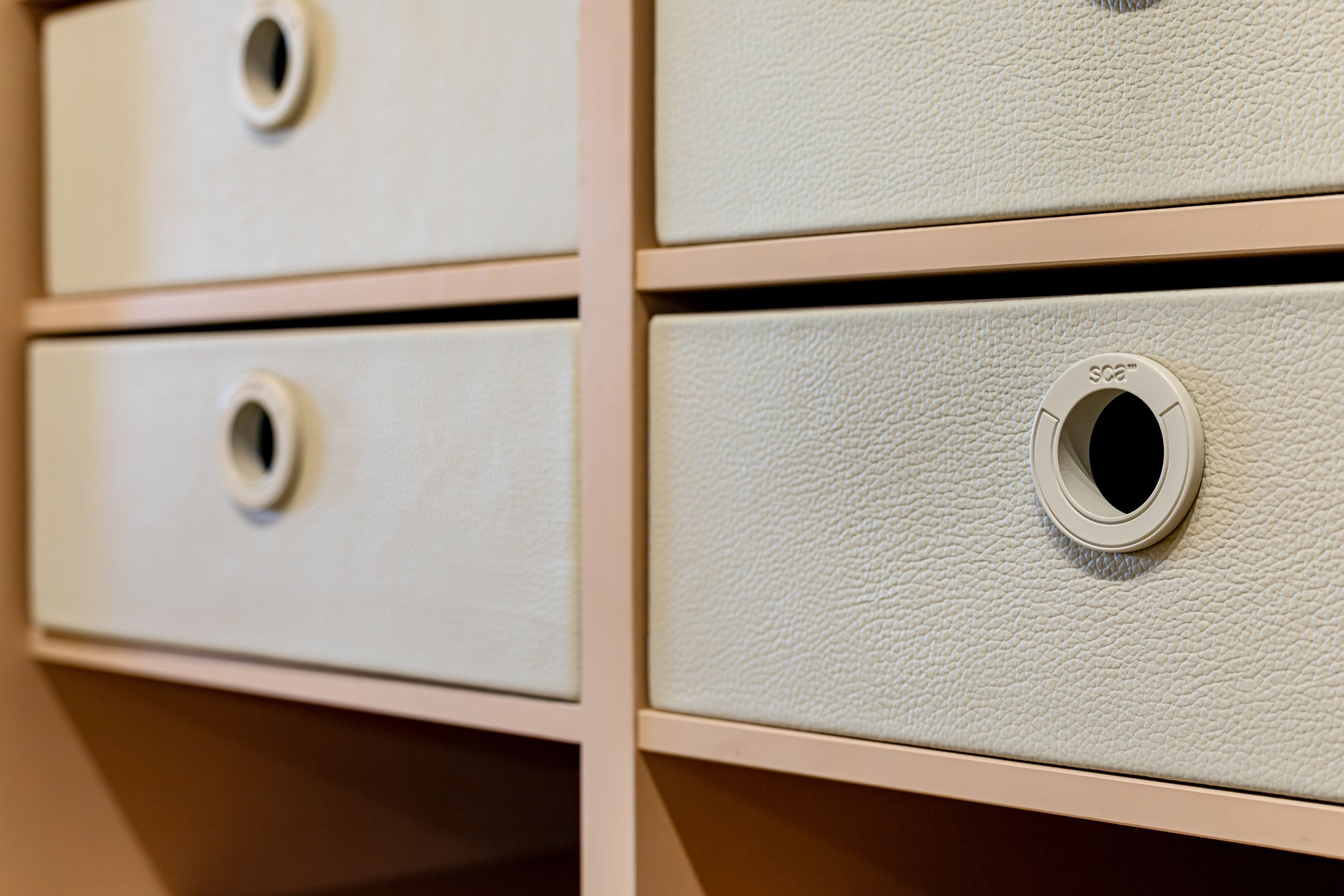 Leather drawer hardware, WDB Design Center