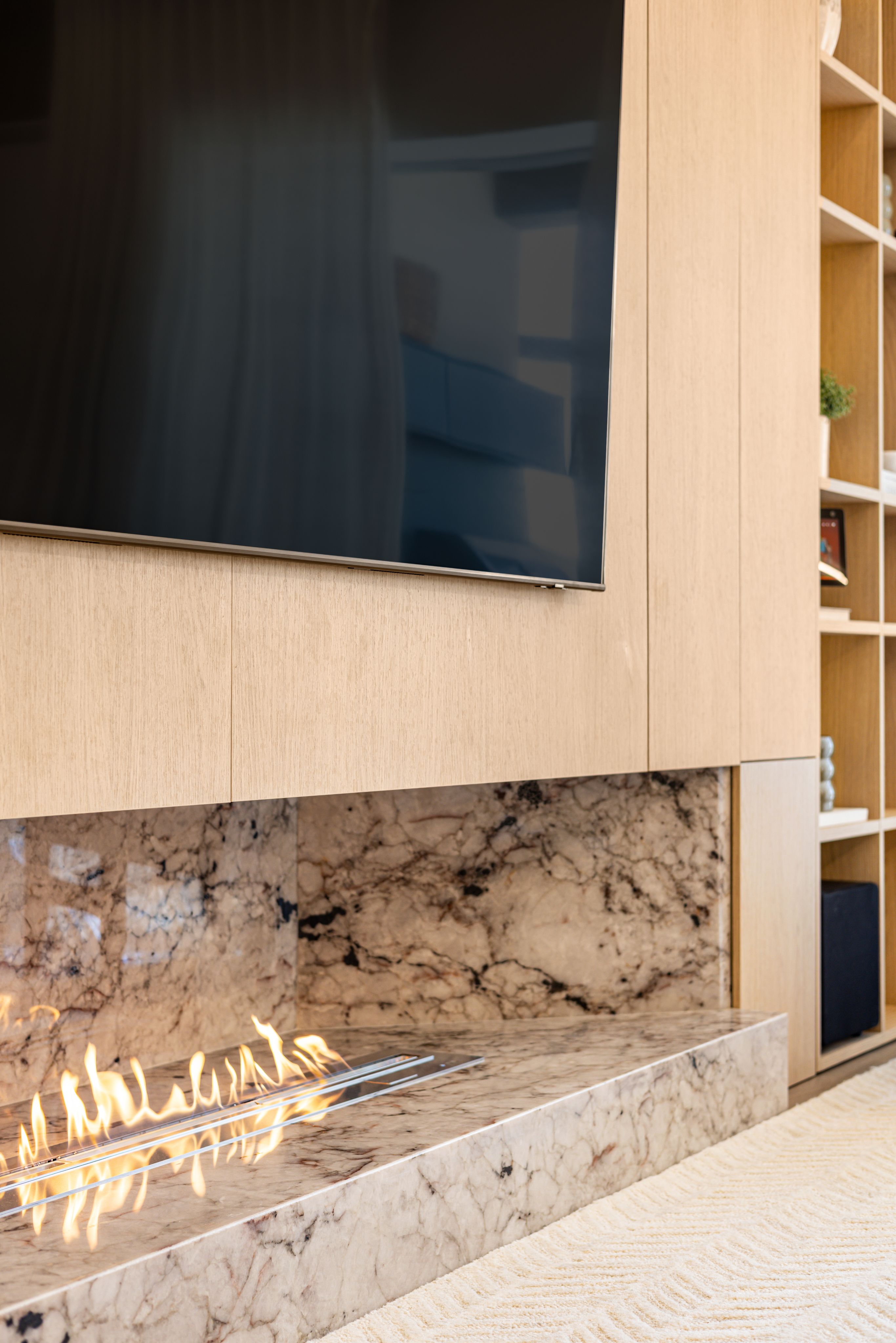 Marble fireplace detail, Lake Nona Estate